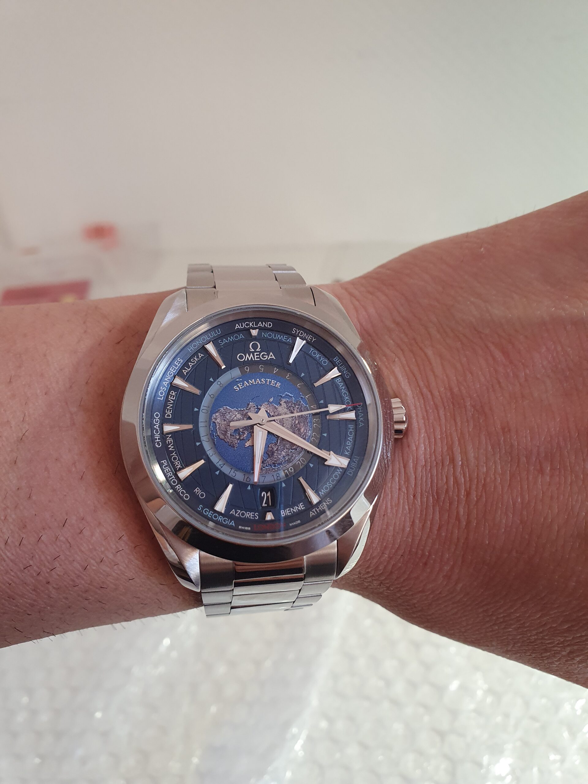 Seamaster Aqua Terra Worldtimer VSF 1:1 Best Edition Blue Dial on SS ...