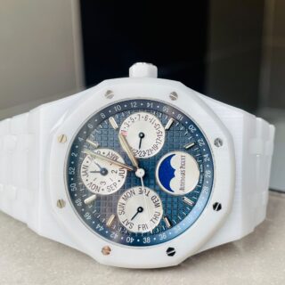 Royal oak perpetual 2024 calendar white ceramic