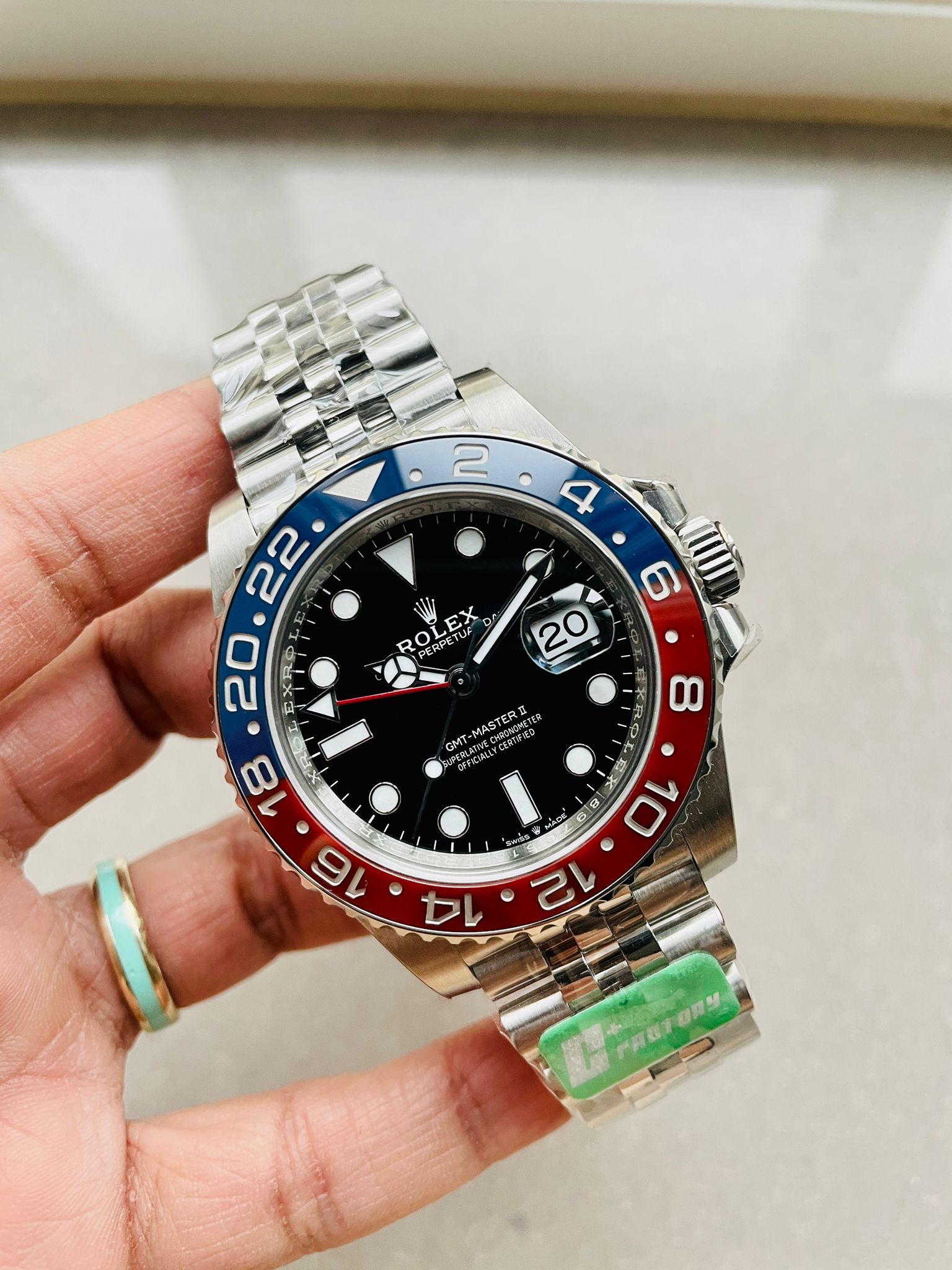 C Factory GMT Master II 126710 BLRO Pepsi Red Blue Ceramic Best Edition on SS Jubilee Bracelet