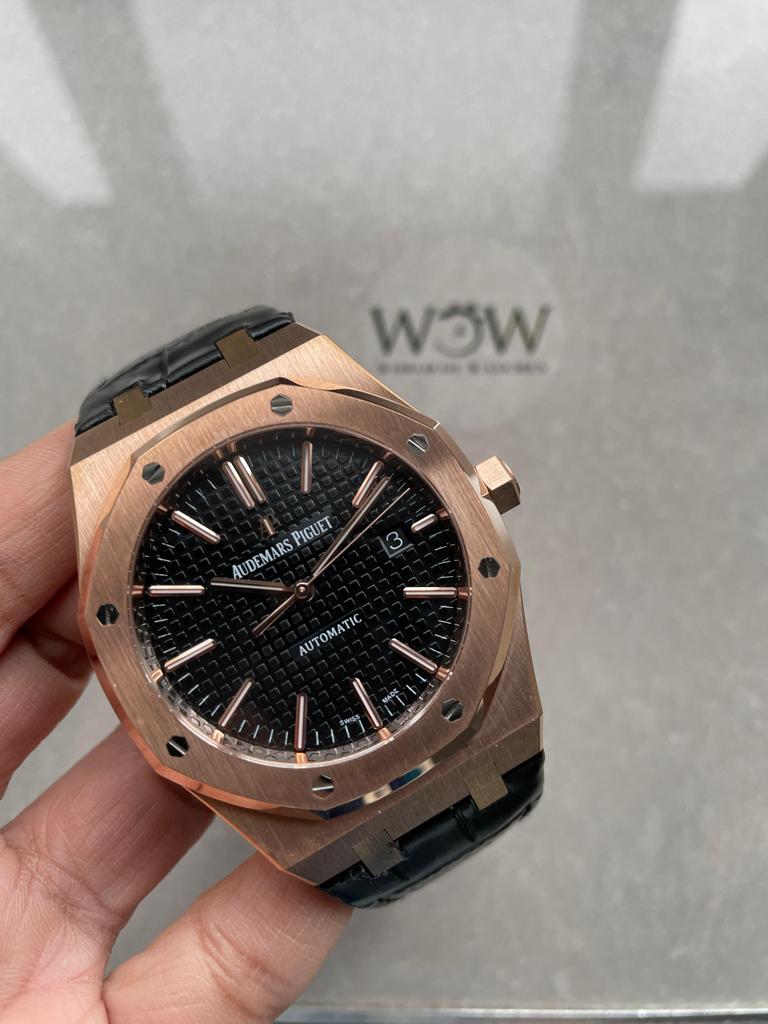 Audemars piguet royal outlet oak 15400 leather strap