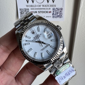 Clean Datejust 41 904L SS Fluted Bezel White Dial on SS Jubilee Bracelet Clean VR3235