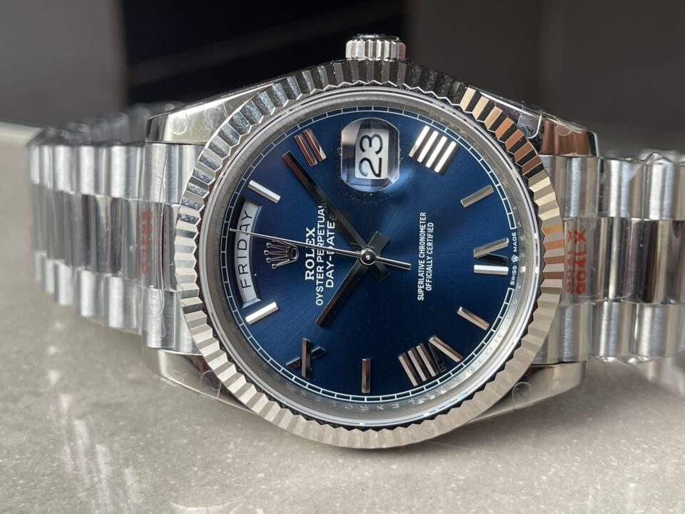 DayDate 40mm 228239 GMF 1:1 Gain Weight SS/tungsten Blue Dial Roman Markers on President Bracelet A3255 - Image 5