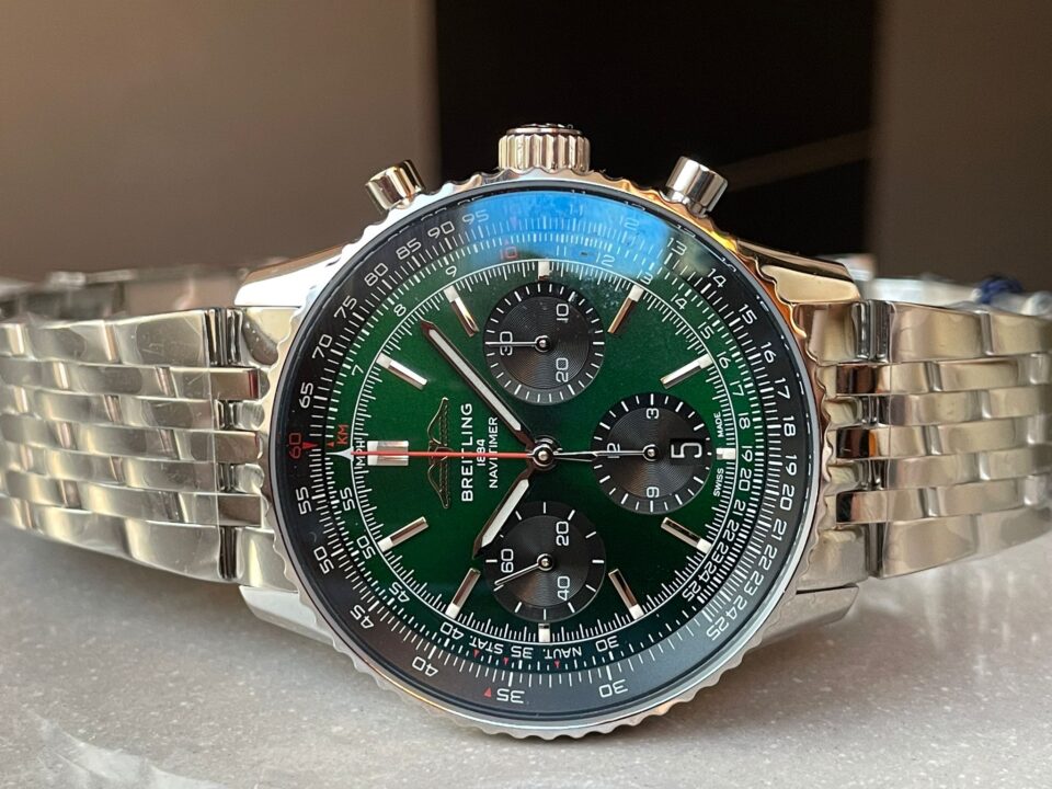 Navitimer 01 1:1 SS Green Dial on Steel Strap A7750 BLS Factory - Image 4