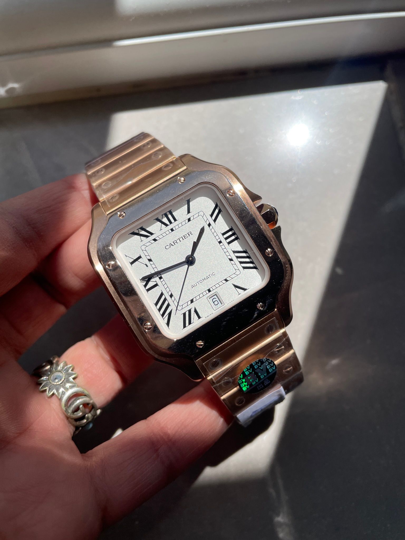 Santos 40mm RG BVF 1:1 Best Edition White Dial on RG Bracelet MIYOTA 9015 - Image 5