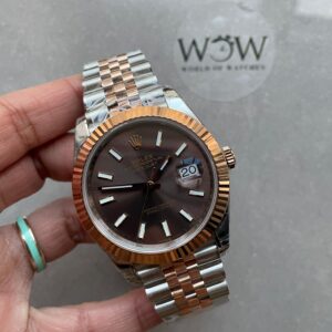 DateJust 41 126331 RG Fluted Bezel KING 1:1 Best Edition 904L Steel Brown Stick Dial on Jubilee Bracelet VR3235