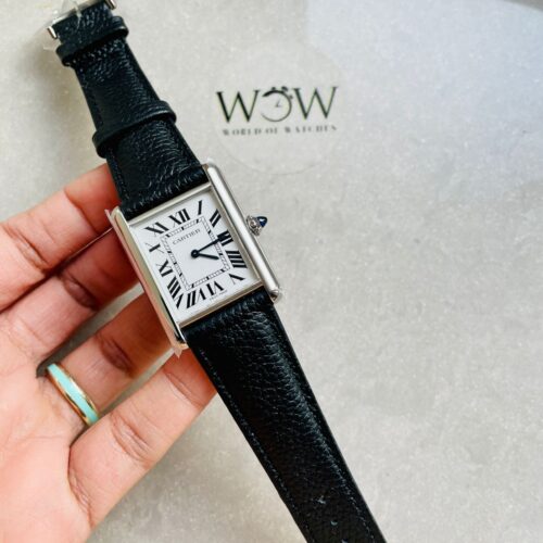 Tank Must Ladies 25mm SS AF 1:1 Best Edition White Dial on Black Leather Strap Ronda Quartz