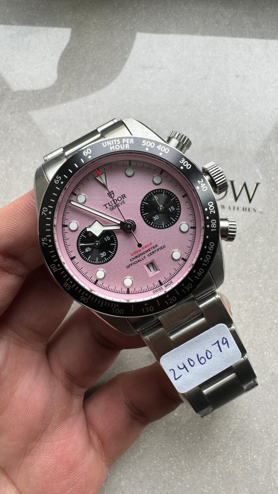 black bay 41mm Pink dial SS strap TWF A7750