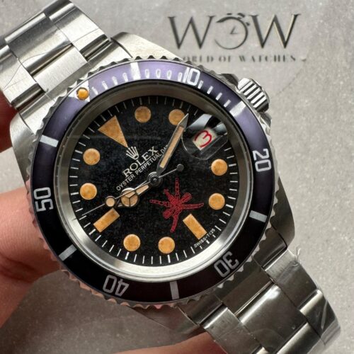 Vintage Submariner 40mm Date Kahanjar / Oman Black dial Osyter strapCustom made A2824