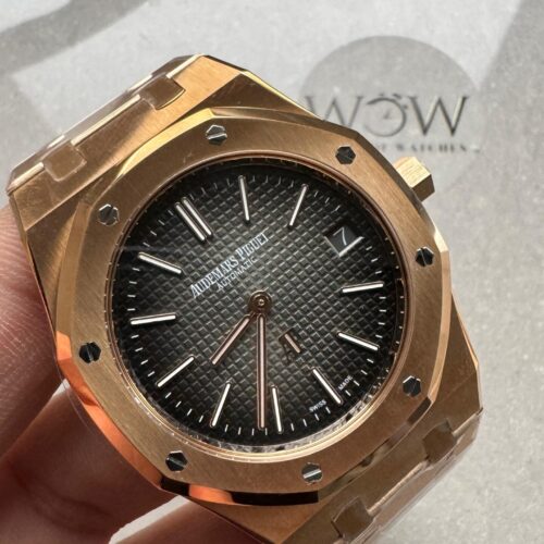Royal Oak 39mm 16202 “50th Anniversary” RG ZF 1:1 Best Edition Gray Textured Dial on RG Bracelet A7121