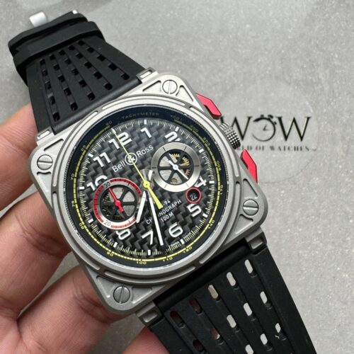 BR 03-94 Chrono Ti B12 Carbon Dial on Black Rubber Strap A7750