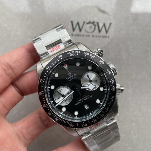 Black Bay Chrono SS TWS 1:1 Reverse Panda Best Edition Black Dial on SS Bracelet A7750