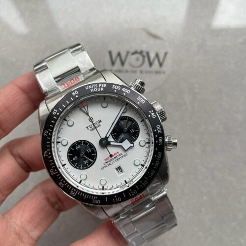 Black Bay Chrono SS TWS 1:1 Panda Best Edition White Dial on SS Bracelet A7750