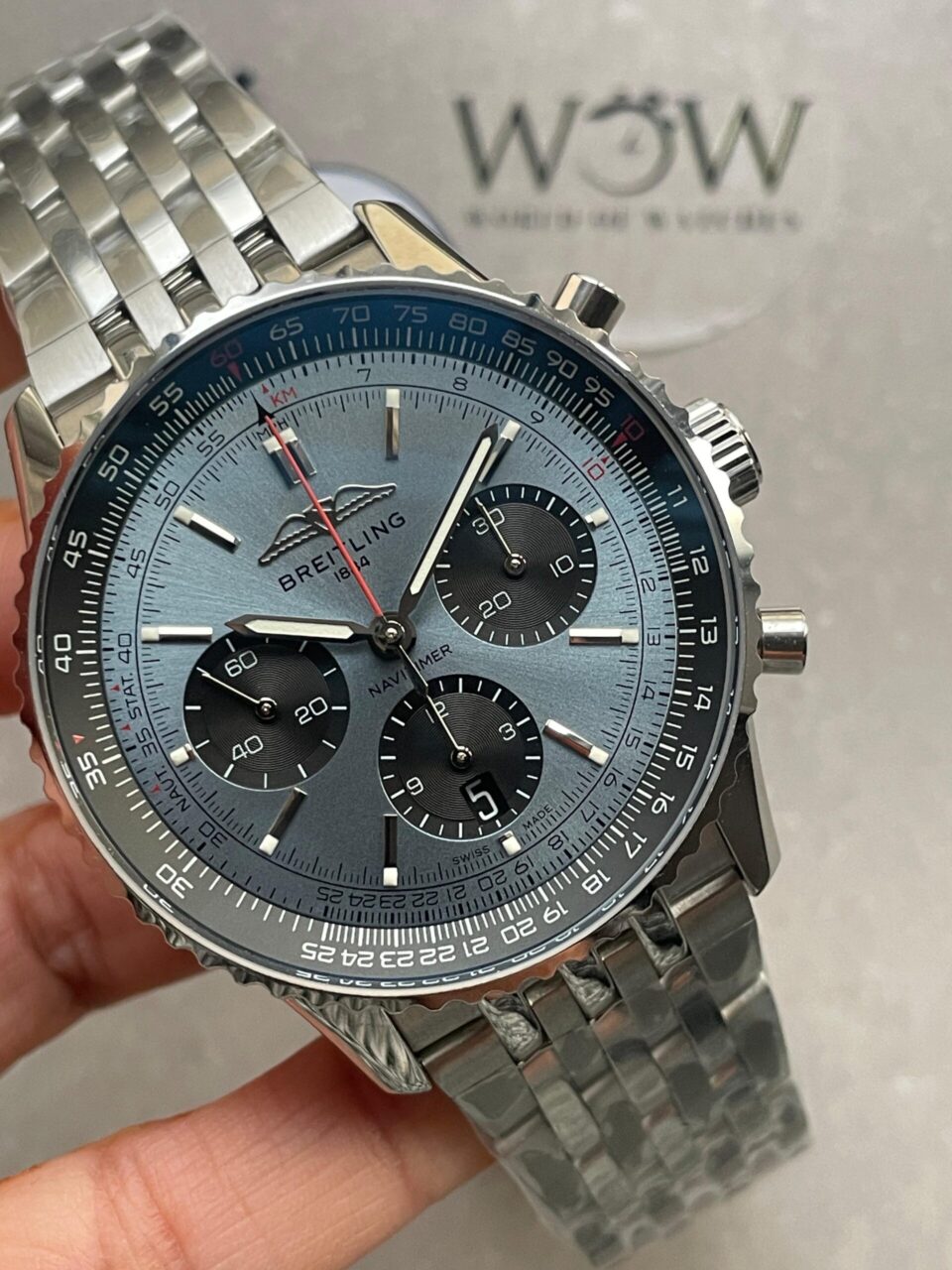 Navitimer 01 1:1 SS Blue Dial on Steel Strap A7750 BLS Factory - Image 2