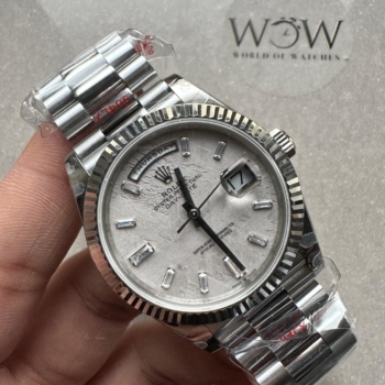 Day-Date 40mm 904L SS Meteorite Dial Diam on President Bracelet QF VR3255