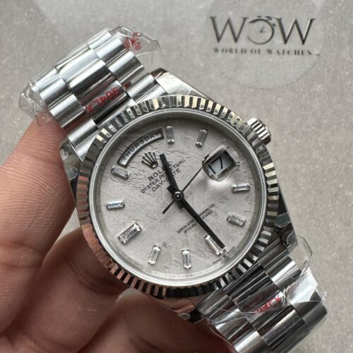 Day-Date 40mm 904L SS Meteorite Dial Diam on President Bracelet QF VR3255