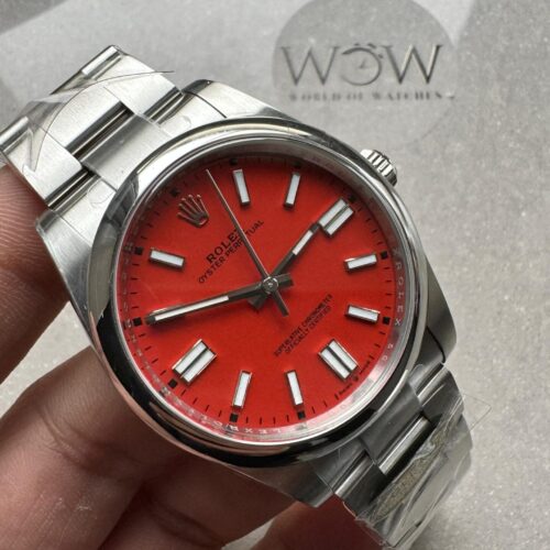 Oyster Perpetual 124300 41mm 904L Clean 1:1 Best Edition Red Dial On SS Bracelet VR3230