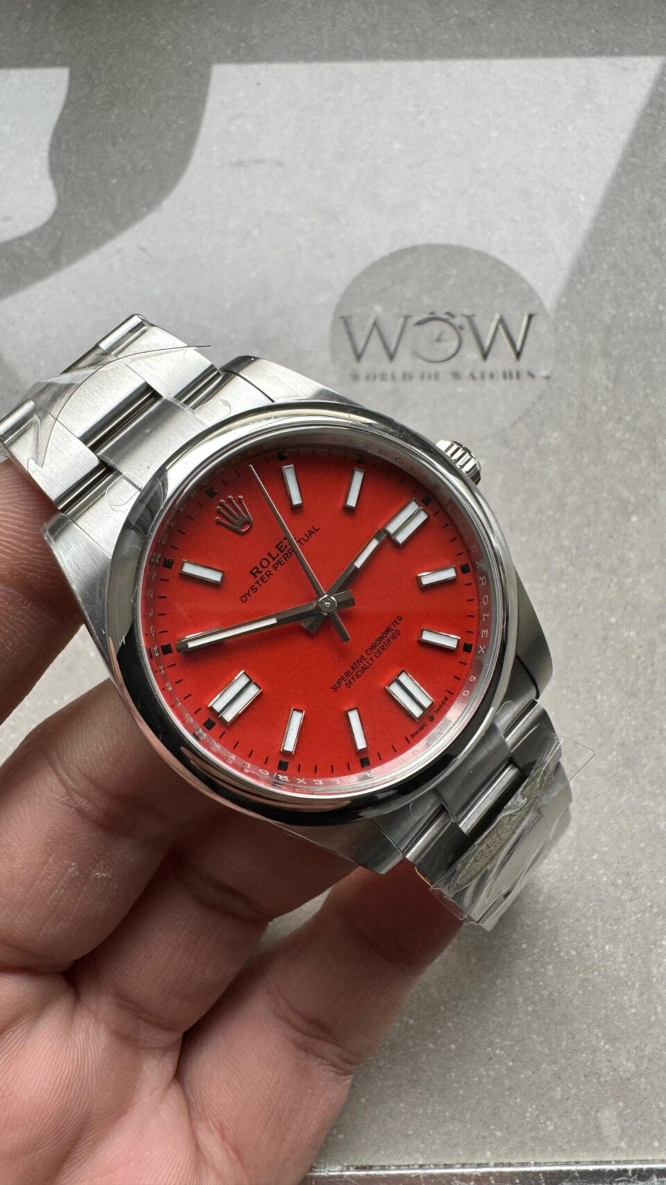 Oyster Perpetual 124300 41mm 904L Clean 1:1 Best Edition Red Dial On SS Bracelet VR3230