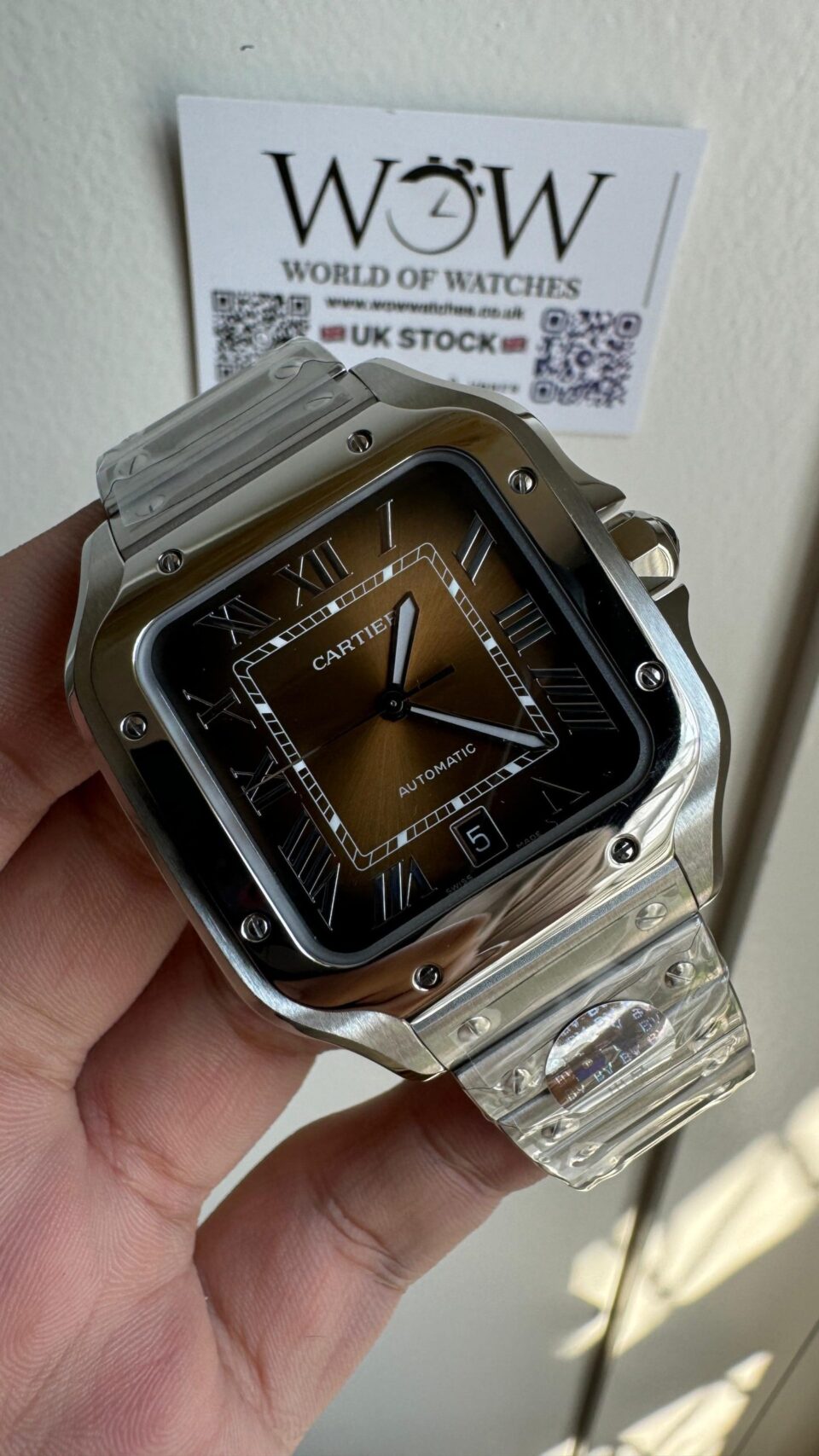 Santos de Cartier 40mm SS BVF 1:1 Best Edition Brown Dial on SS SmartLinks Bracelet MIYOTA 9015