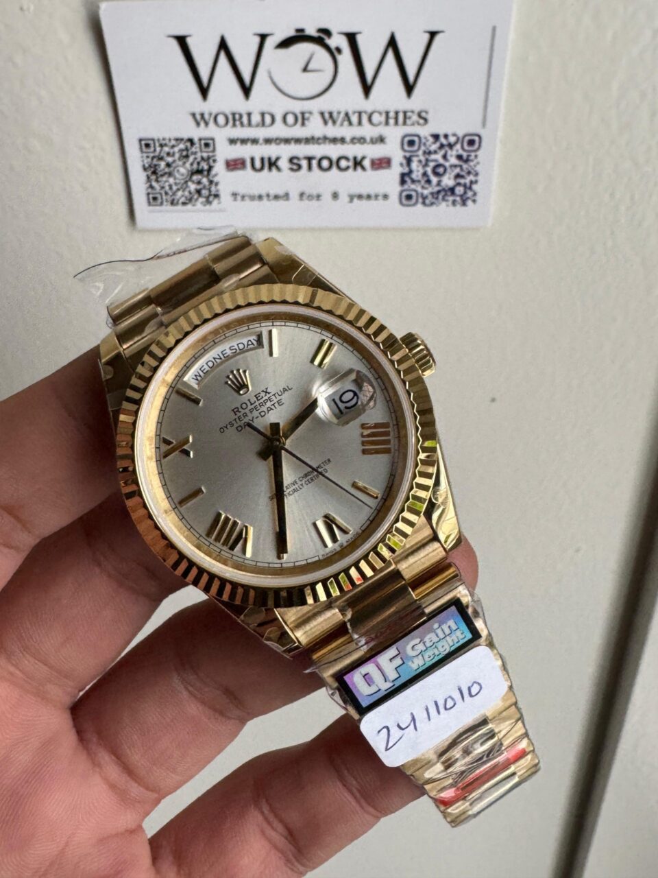 Qf V5 Day-Date 228238 40mm YG 904L Gold Gradient Dial Gain Weight 185g Day date