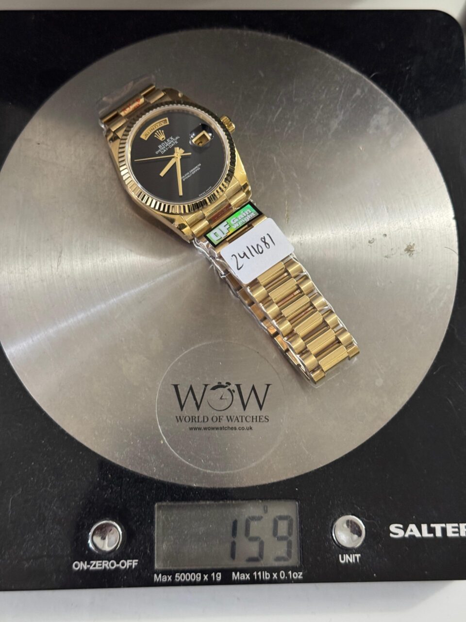 Day date 18238 QF YG 36mm 3255 Fluted bezel Onyx dial - Image 13