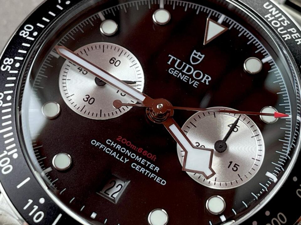 Black Bay Chrono SS TWS 1:1 Reverse Panda Best Edition Black Dial on SS Bracelet A7750 - Image 8