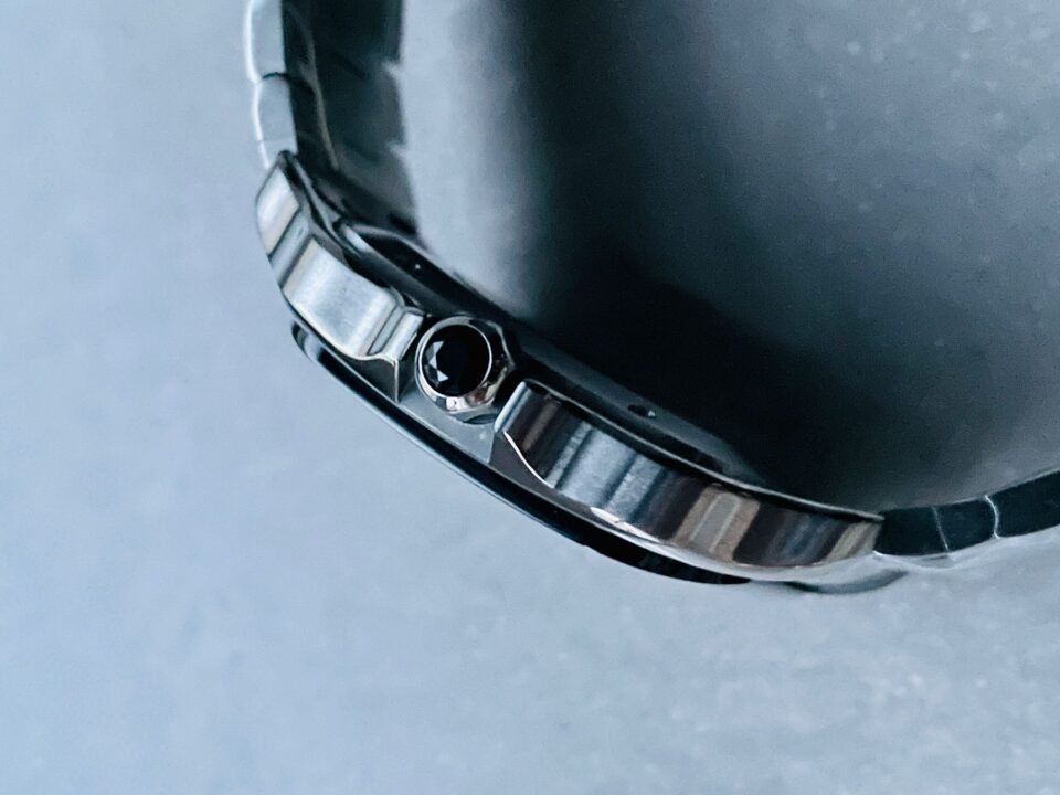 Santos de Cartier 40mm SS GF 1:1 Best Edition Gray Dial Black Bezel on SS Bracelet MIYOTA 9015 - Image 9