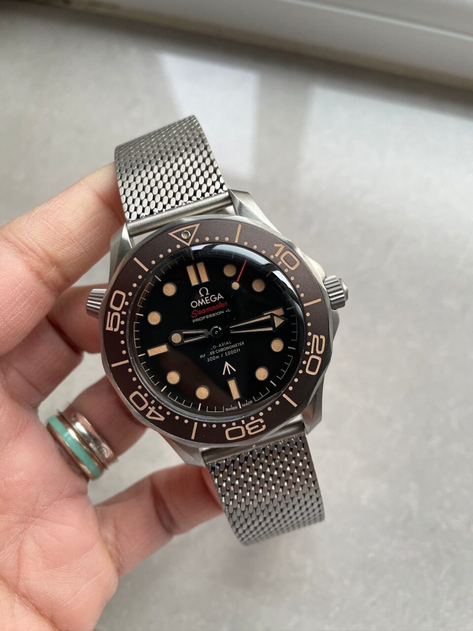Seamaster 300 "No Time to Die" Limited Edition NTTD VSF 1:1 Best Edition on Titanium Mesh Bracelet A8806 V6 95 grams
