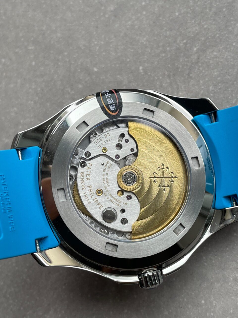 Aquanaut 5168G 42mm SS 3KF 1:1 Best Edition Black Dial on Light Blue Rubber Strap A324 V2 - Image 7