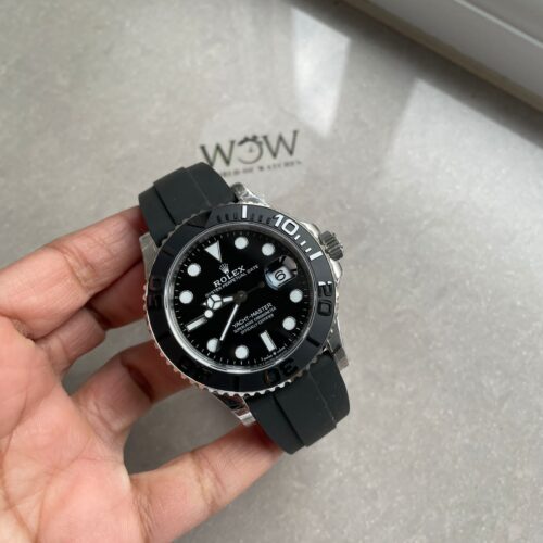 Yacht-Master 42mm 226659 VSF 1:1 Best Edition 3D Black Dial SS case Black Ceramic Bezel on Black Rubber Strap VS3235