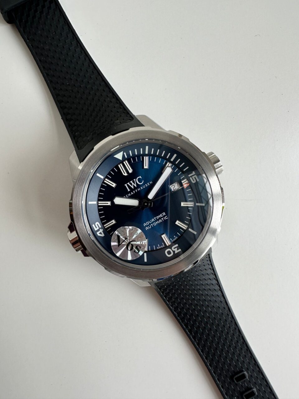 Aquatimer SS IW3290 V6SF 1:1 Best Edition Blue Dial on rubber Bracelet A2892 - Image 6
