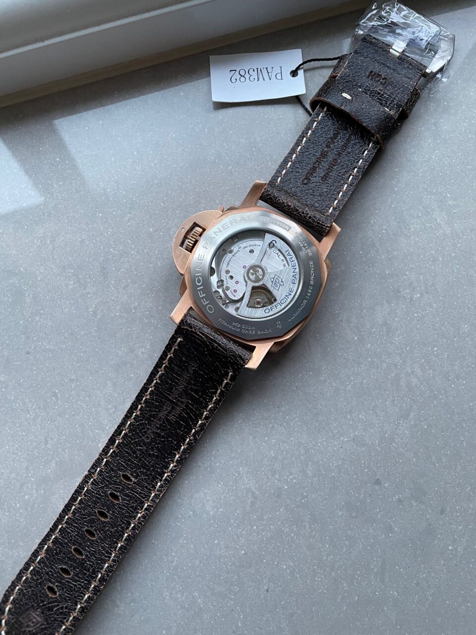 PAM382 N Bronzo VSF 1:1 Best Edition on Green dial on Brown Distressed Calfskin Strap P.9000 - Image 13