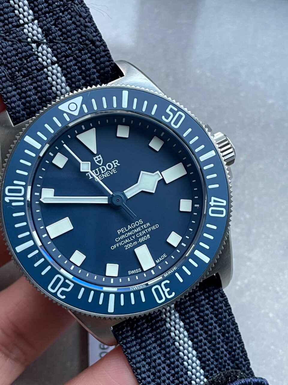 Pelagos M25707B/23-0001 Ti M+F FXD 1:1 V4 Best Edition Blue dial Blue Ceramic Bezel on Nylon Strap Miyato 8N-24 - Image 5
