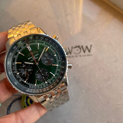 Navitimer 01 1:1 SS Green Dial on Steel Strap A7750 BLS Factory