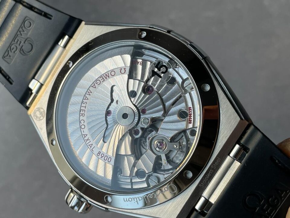 Constellation Black Ceramic SS SBF 1:1 Best Edition White Textured Dial on Black Gummy Strap A8900 - Image 11