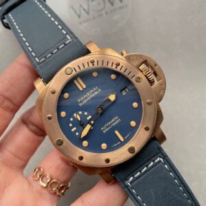 PAM1074 W Bronzo VSF 1:1 Best Edition Blue Dial on Blue Calfskin Strap P.900