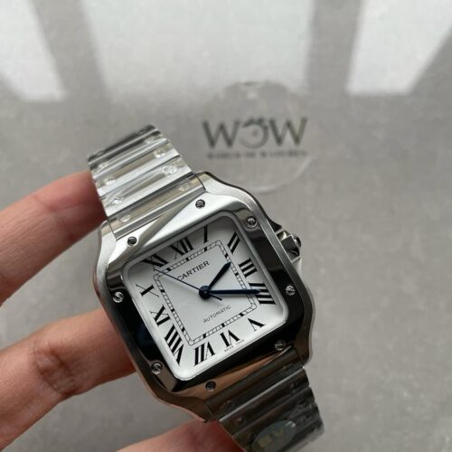 Santos de Cartir 35mm 2018 BVF 1:1 Best Edition White Dial on SS Bracelet MIYOTA 9015
