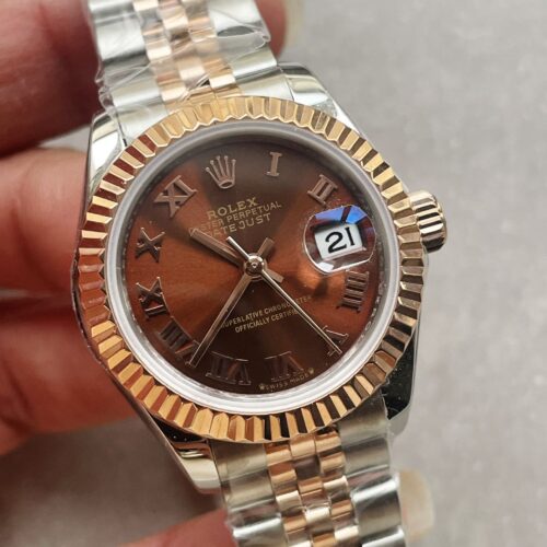 Datejust 28mm 904L RG/SS Brown Dial on RG/SS Jubliee Bracelet A2671