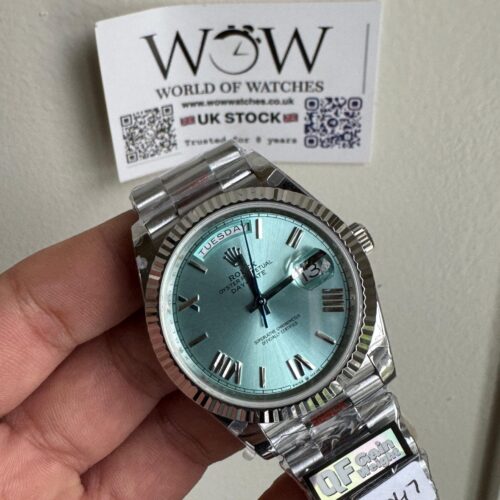 Qf V5 Day-Date 228236 40mm SS 904L Ice blue Dial Gain Weight 185g Day date