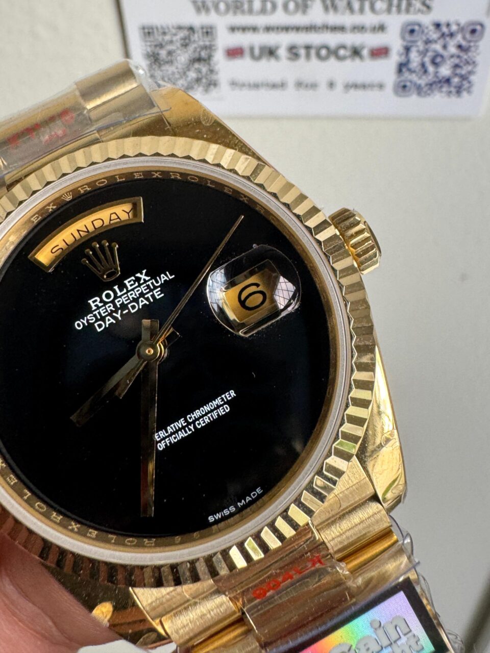 Day date 18238 QF YG 36mm 3255 Fluted bezel Onyx dial - Image 4