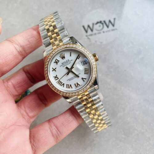 Datejust 31mm 278273 YG/SS White Dial Diamond Bezel on YG/SS Jubilee Bracelet