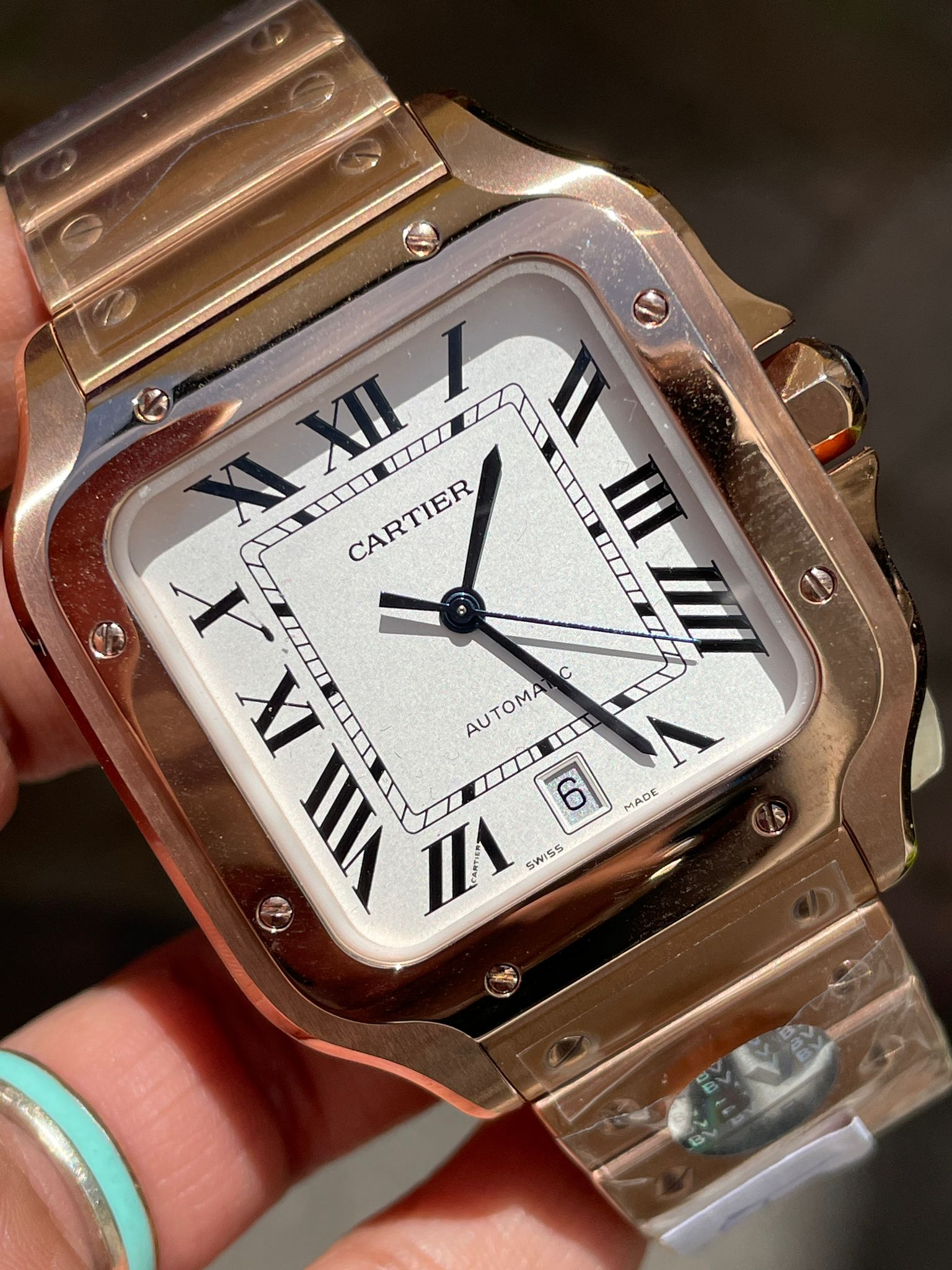 Santos 40mm RG BVF 1:1 Best Edition White Dial on RG Bracelet MIYOTA 9015 - Image 6