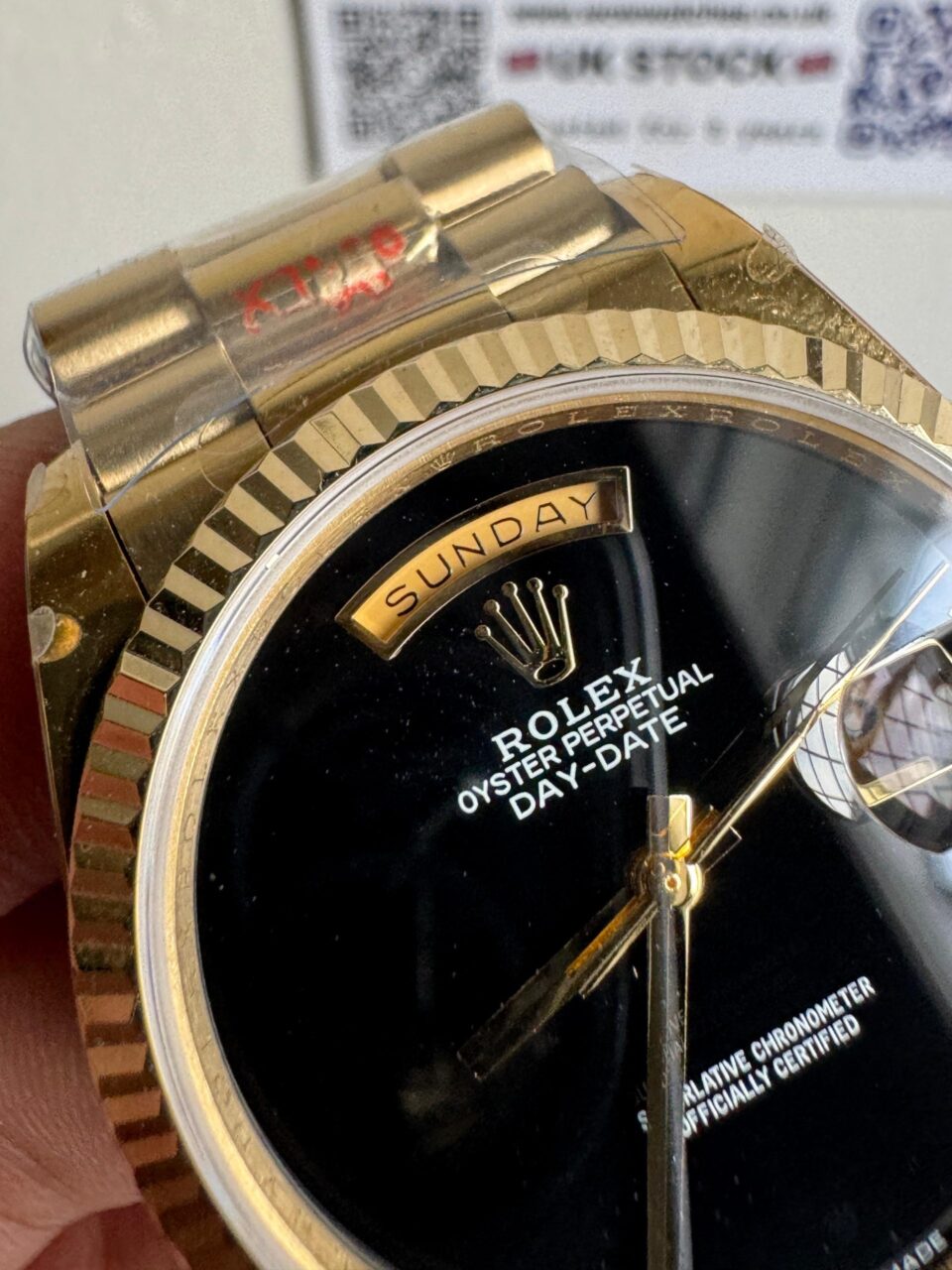 Day date 18238 QF YG 36mm 3255 Fluted bezel Onyx dial - Image 6