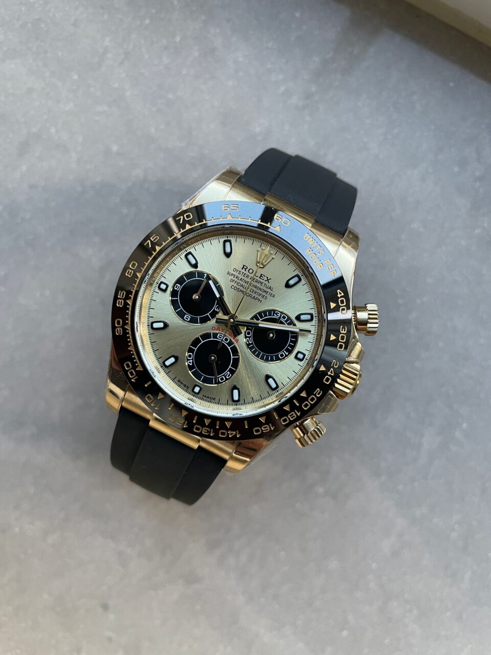 Daytona 116518 BTF 1:1 Best Edition YG/Black Dial on Oysterflex Rubber Strap SA4130 V2 - Image 5