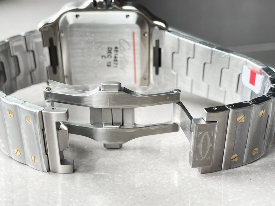Santos 40mm SS/YG BVF 1:1 Best Edition White Dial on SS/YG SmartLinks Bracelet MIYOTA 9015 - Image 5