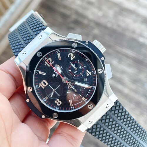 Big Bang 44mm Steel Ceramic Black CF Dial on Black Gummy Strap