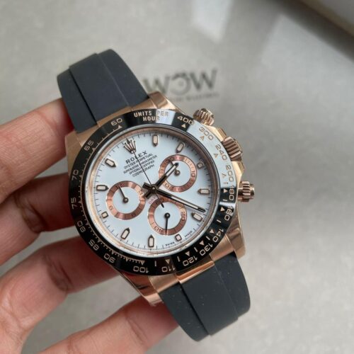Daytona 116515 RG BTF 1:1 Best Edition White Dial on Oysterflex Rubber Strap SA4130