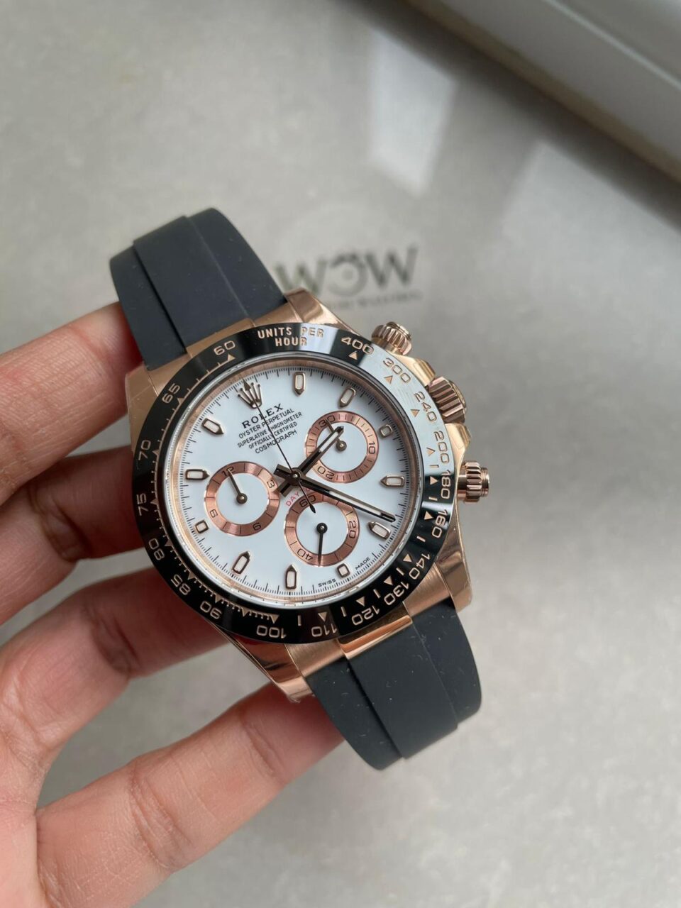 Daytona 116515 RG BTF 1:1 Best Edition White Dial on Oysterflex Rubber Strap SA4130