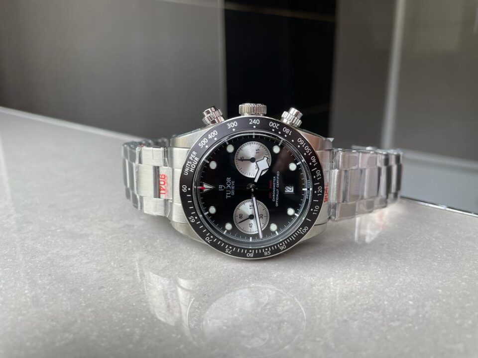 Black Bay Chrono SS TWS 1:1 Reverse Panda Best Edition Black Dial on SS Bracelet A7750 - Image 7