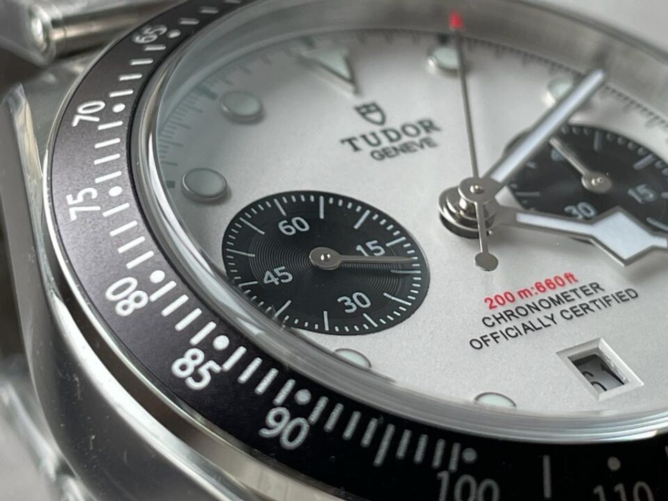 Black Bay Chrono SS TWS 1:1 Panda Best Edition White Dial on SS Bracelet A7750 - Image 5