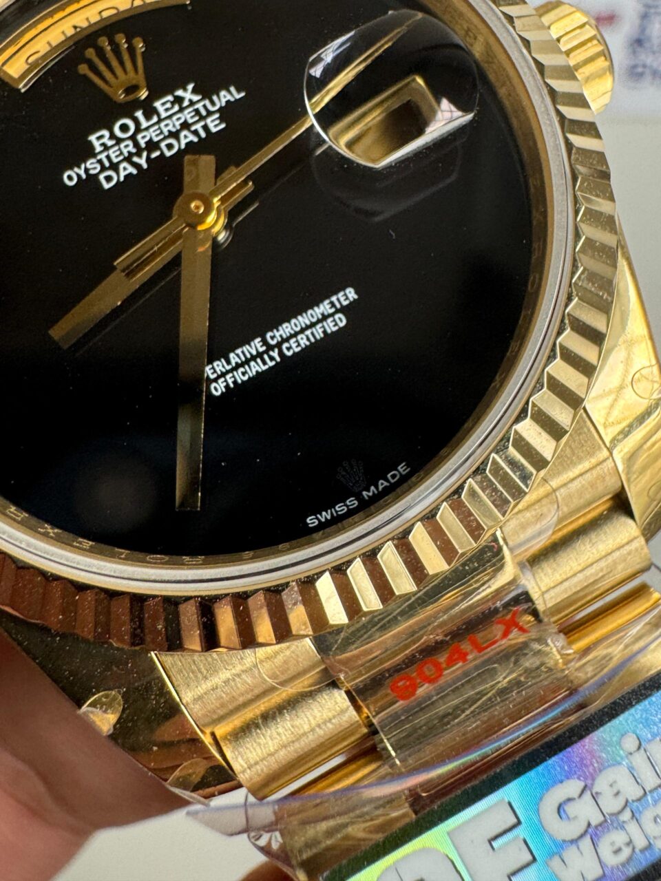 Day date 18238 QF YG 36mm 3255 Fluted bezel Onyx dial - Image 2